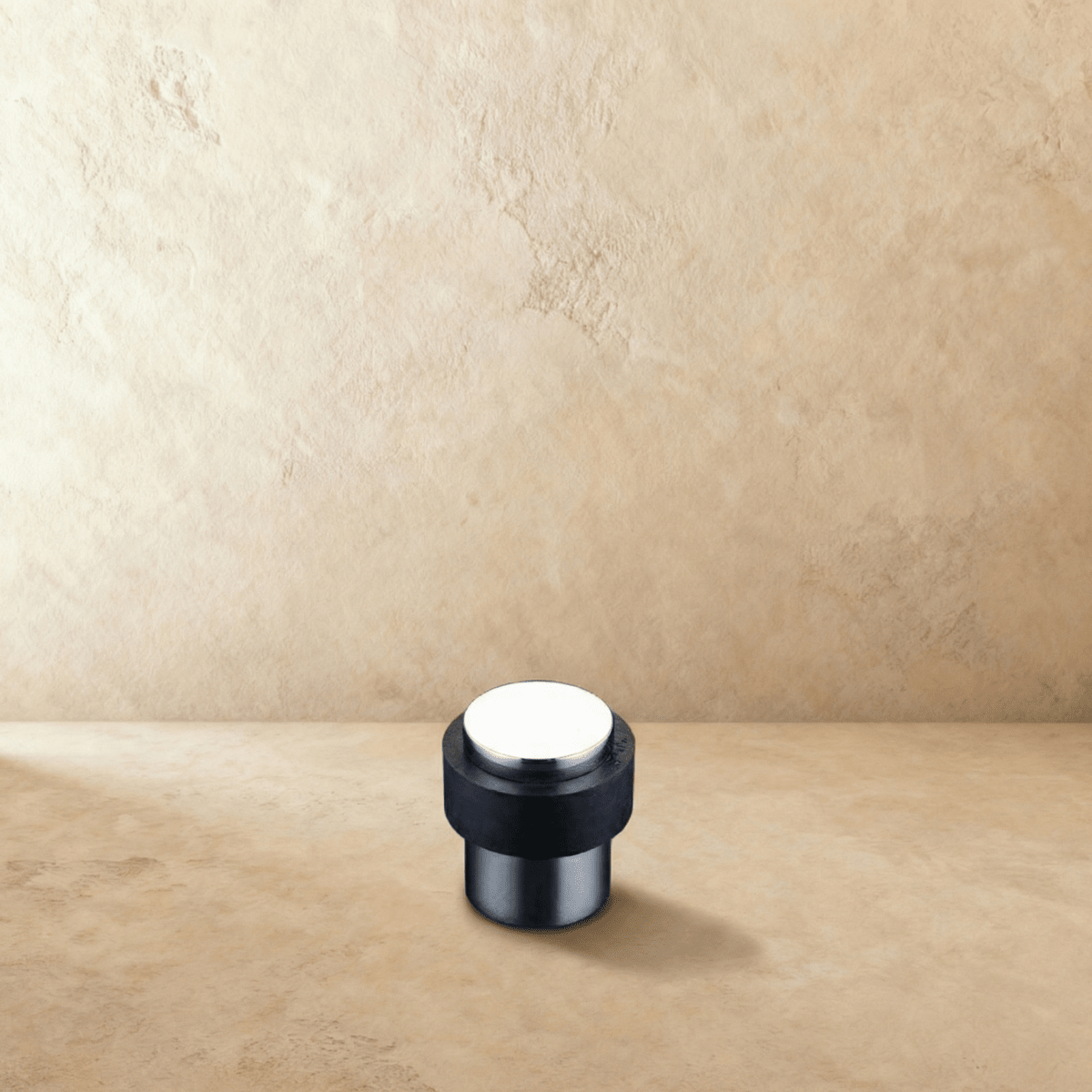 Solid Brass Door Stop with Rubber Ring, Industrial Floor Mounted Door Stopper, Non-Magnetic, 3 Finishes, 1.5in