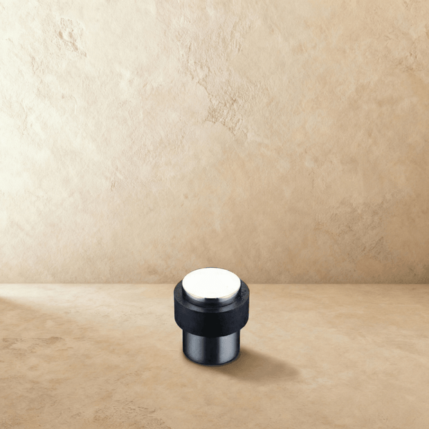 Solid Brass Door Stop with Rubber Ring, Industrial Floor Mounted Door Stopper, Non-Magnetic, 3 Finishes, 1.5in