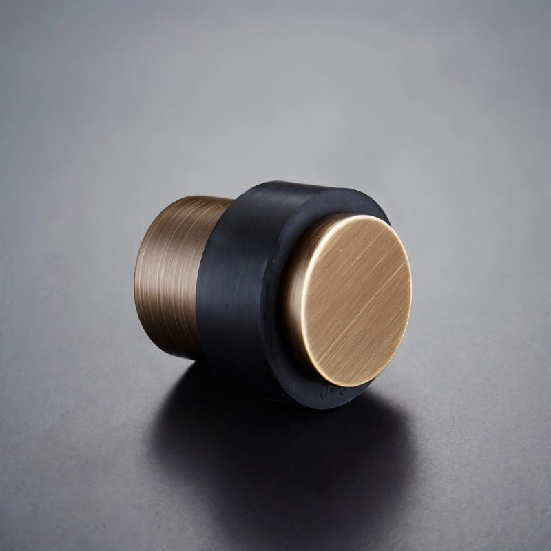 Solid Brass Door Stop with Rubber Ring, Industrial Floor Mounted Door Stopper, Non-Magnetic, 3 Finishes, 1.5in
