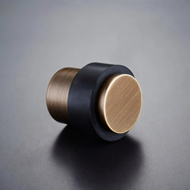 Solid Brass Door Stop with Rubber Ring, Industrial Floor Mounted Door Stopper, Non-Magnetic, 3 Finishes, 1.5in