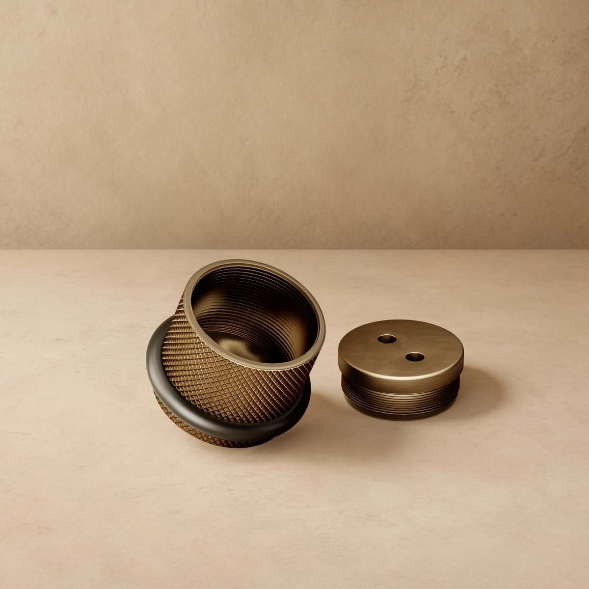 Knurled Solid Brass Door Stop with Rubber Ring, Industrial Floor Mounted Door Stopper & Wall Protector, 4 Finishes, 1.4in