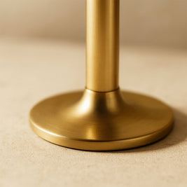Tall Solid Brass Floor Door Stop with Rubber Tip, Modern Door Stopper, Adhesive or Screw Mount, 4 Finishes, 3.2-4in