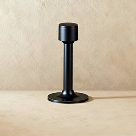 Tall Solid Brass Floor Door Stop with Rubber Tip, Modern Door Stopper, Adhesive or Screw Mount, 4 Finishes, 3.2-4in