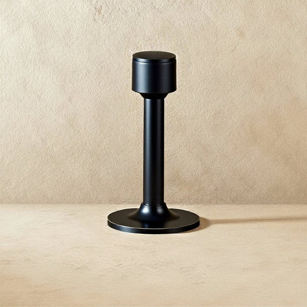 Tall Solid Brass Floor Door Stop with Rubber Tip, Modern Door Stopper, Adhesive or Screw Mount, 4 Finishes, 3.2-4in