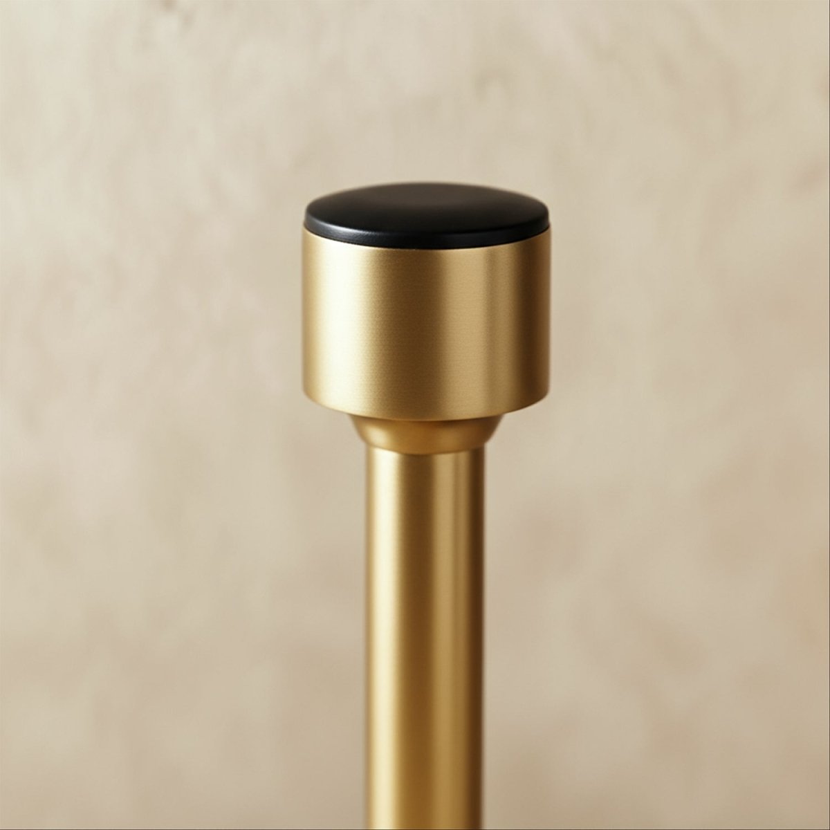 Tall Solid Brass Floor Door Stop with Rubber Tip, Modern Door Stopper, Adhesive or Screw Mount, 4 Finishes, 3.2-4in