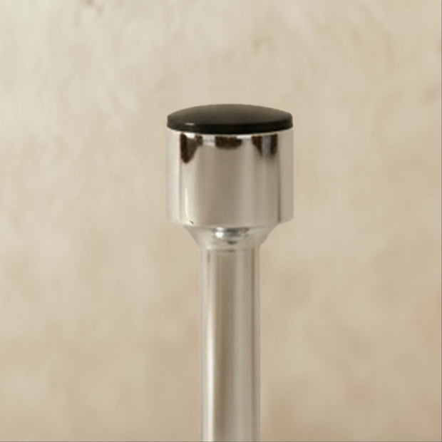 Tall Solid Brass Floor Door Stop with Rubber Tip, Modern Door Stopper, Adhesive or Screw Mount, 4 Finishes, 3.2-4in