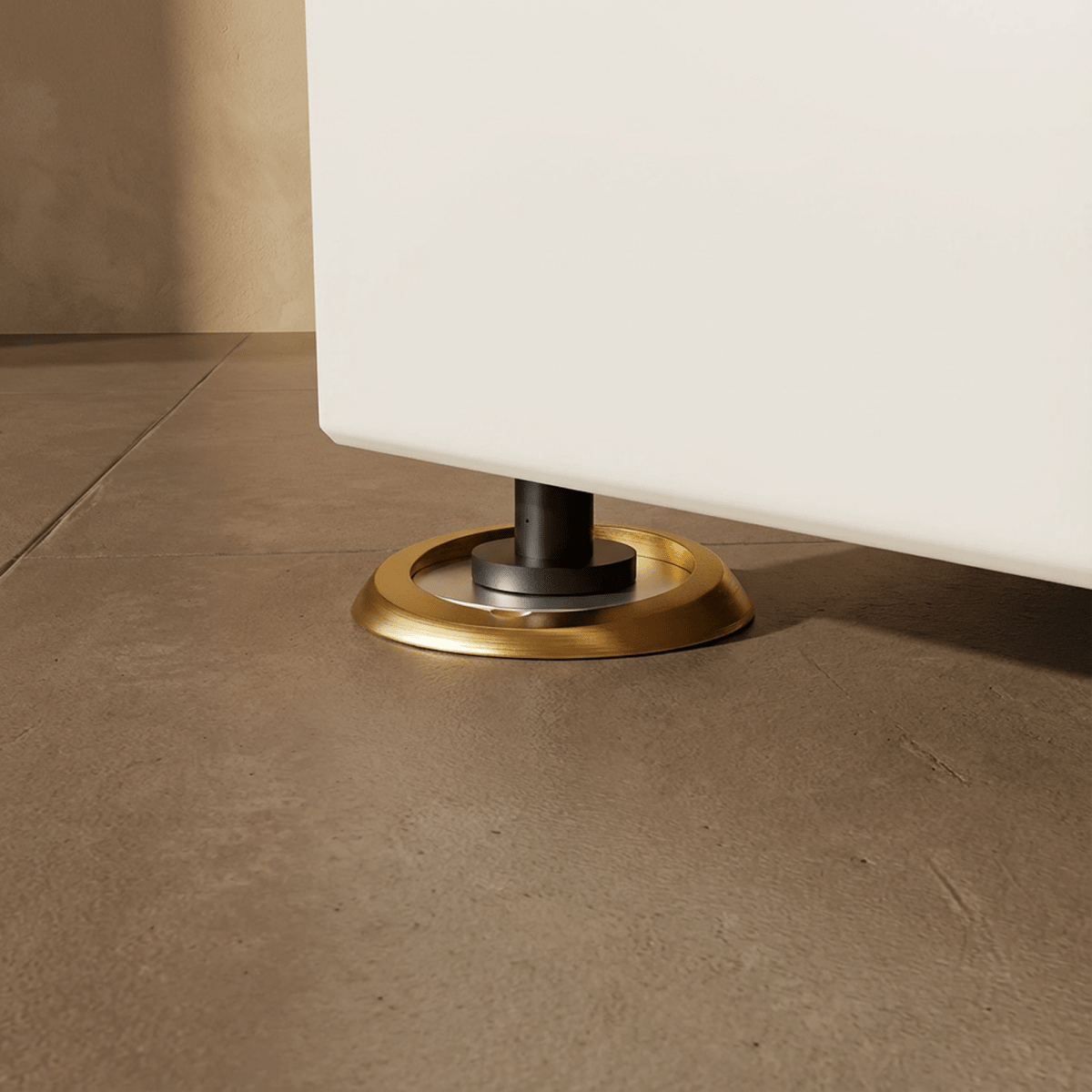 Knurled Magnetic Door Stop on Oval Floor Plate, Industrial Floor Mounted Door Holder, Metal Alloy, 4 Finishes, 1.8in