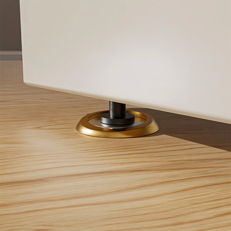 Knurled Magnetic Door Stop on Oval Floor Plate, Industrial Floor Mounted Door Holder, Metal Alloy, 4 Finishes, 1.8in