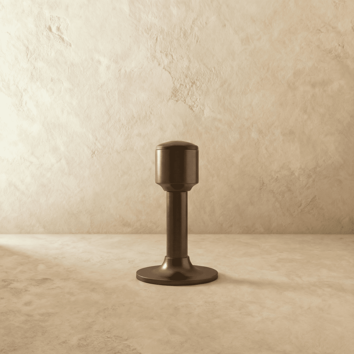Tall Tapered Magnetic Door Stop in Solid Brass, Modern Floor Mounted Door Holder, Wide Stable Base, 4 Finishes, 3.2-4in