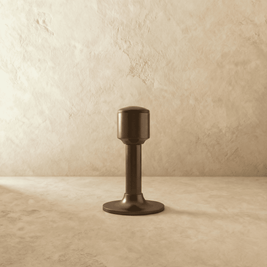Tall Tapered Magnetic Door Stop in Solid Brass, Modern Floor Mounted Door Holder, Wide Stable Base, 4 Finishes, 3.2-4in