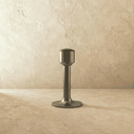 Tall Tapered Magnetic Door Stop in Solid Brass, Modern Floor Mounted Door Holder, Wide Stable Base, 4 Finishes, 3.2-4in