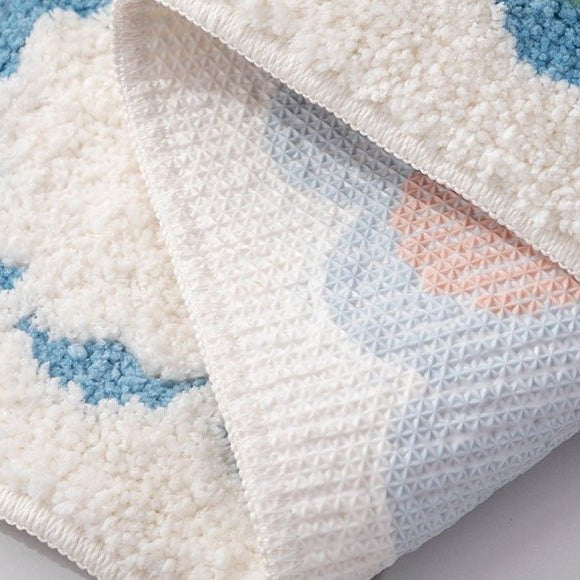 Colorful Floral Bath Mat, Bright Bathroom & Guest Toilet Mat, Soft Non Slip, 4 Colors, 2 Sizes, 16-20in