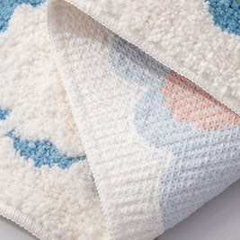 Colorful Floral Bath Mat, Bright Bathroom & Guest Toilet Mat, Soft Non Slip, 4 Colors, 2 Sizes, 16-20in