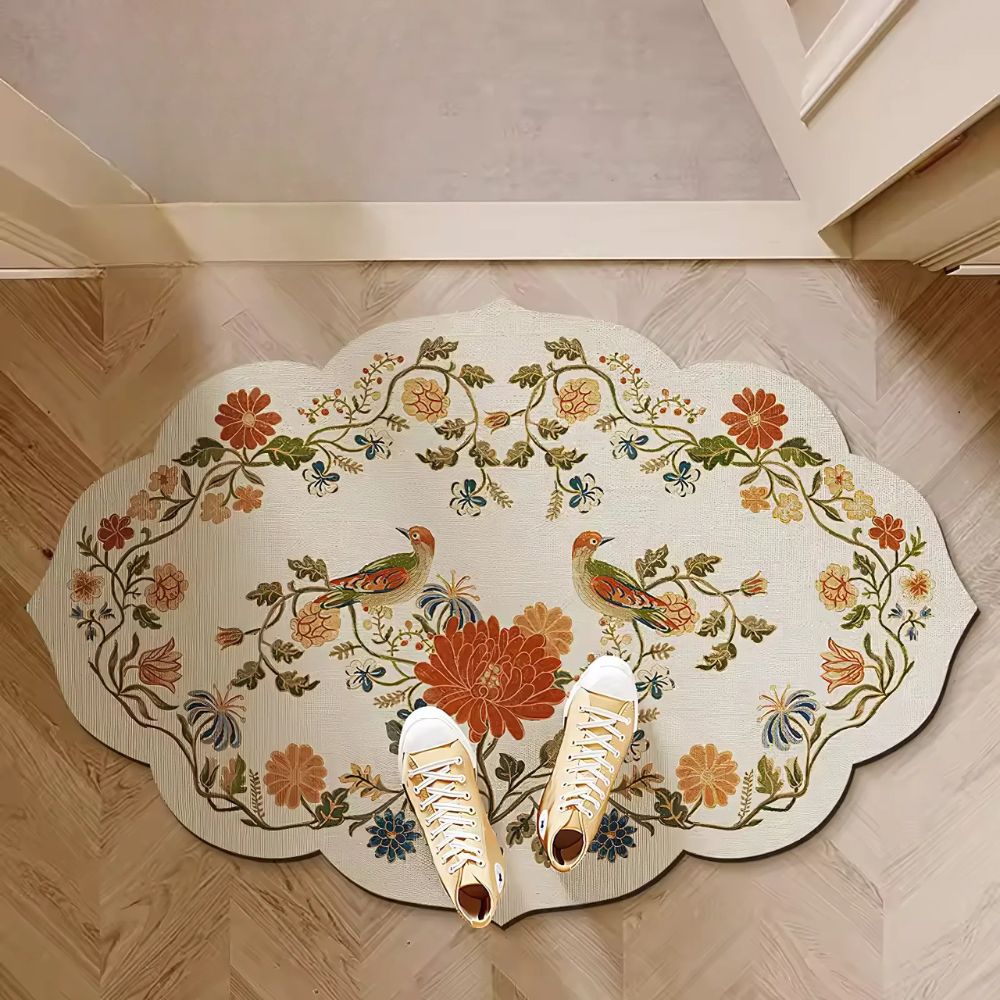 Quick Dry Bath Mat with Moroccan Floral, Odour Resistant Bathroom & Shower Mat, Non Slip, 4 Styles, 4 Sizes