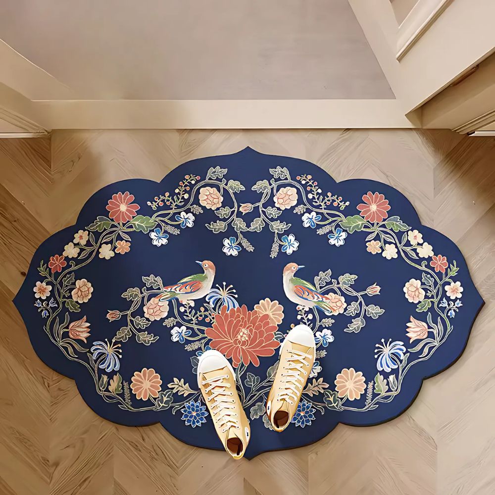 Quick Dry Bath Mat with Moroccan Floral, Odour Resistant Bathroom & Shower Mat, Non Slip, 4 Styles, 4 Sizes