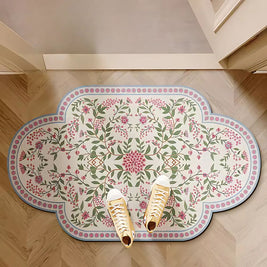 Quick Dry Bath Mat with Moroccan Floral, Odour Resistant Bathroom & Shower Mat, Non Slip, 4 Styles, 4 Sizes