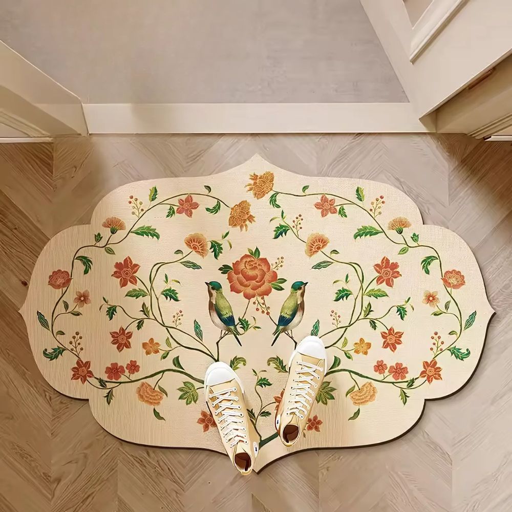 Quick Dry Bath Mat with Moroccan Floral, Odour Resistant Bathroom & Shower Mat, Non Slip, 4 Styles, 4 Sizes