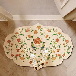 Quick Dry Bath Mat with Moroccan Floral, Odour Resistant Bathroom & Shower Mat, Non Slip, 4 Styles, 4 Sizes