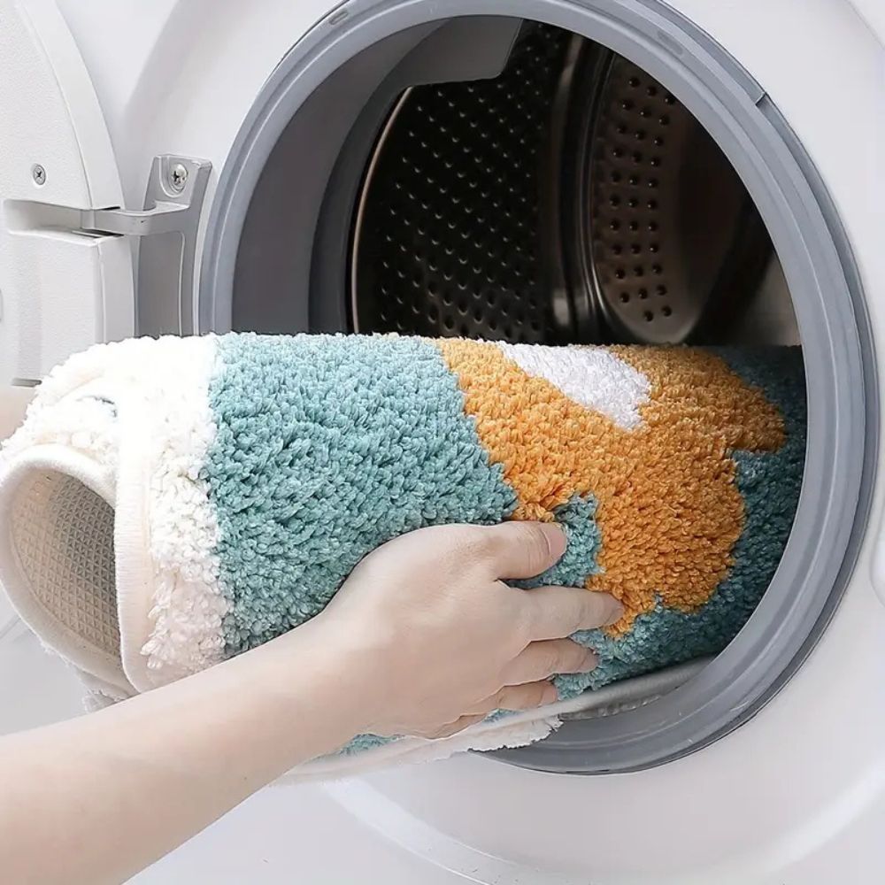 Tufted Floral Bath Mat with Raised Pile, Absorbent Bathroom & Shower Mat, Machine Washable Non Slip, 4 Colors, 2 Sizes