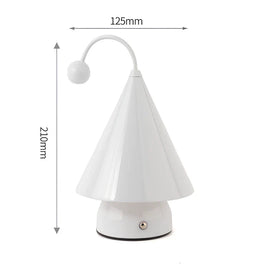 Cordless Table Lamp, Rechargeable Cone Lamp, Dimmable 3 Color LED, 7.9in