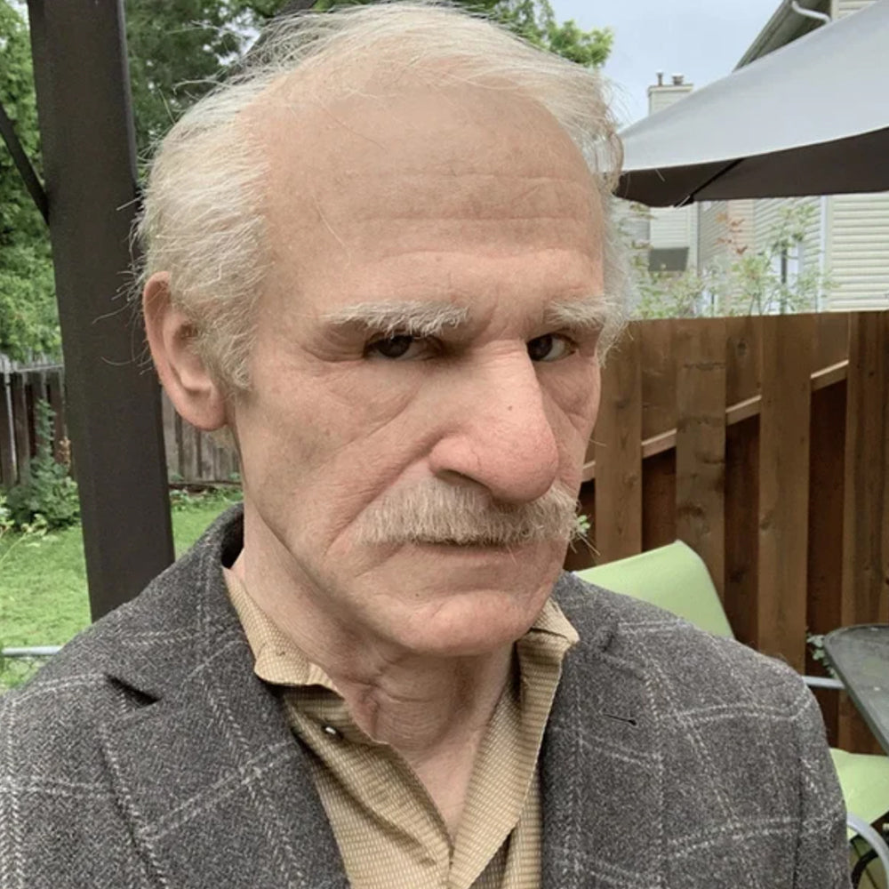 Realistic Latex Character Mask with Movable Mouth, Full Head Halloween & Cosplay Mask for Adults, Old Man, Witch & Santa, 23 Styles