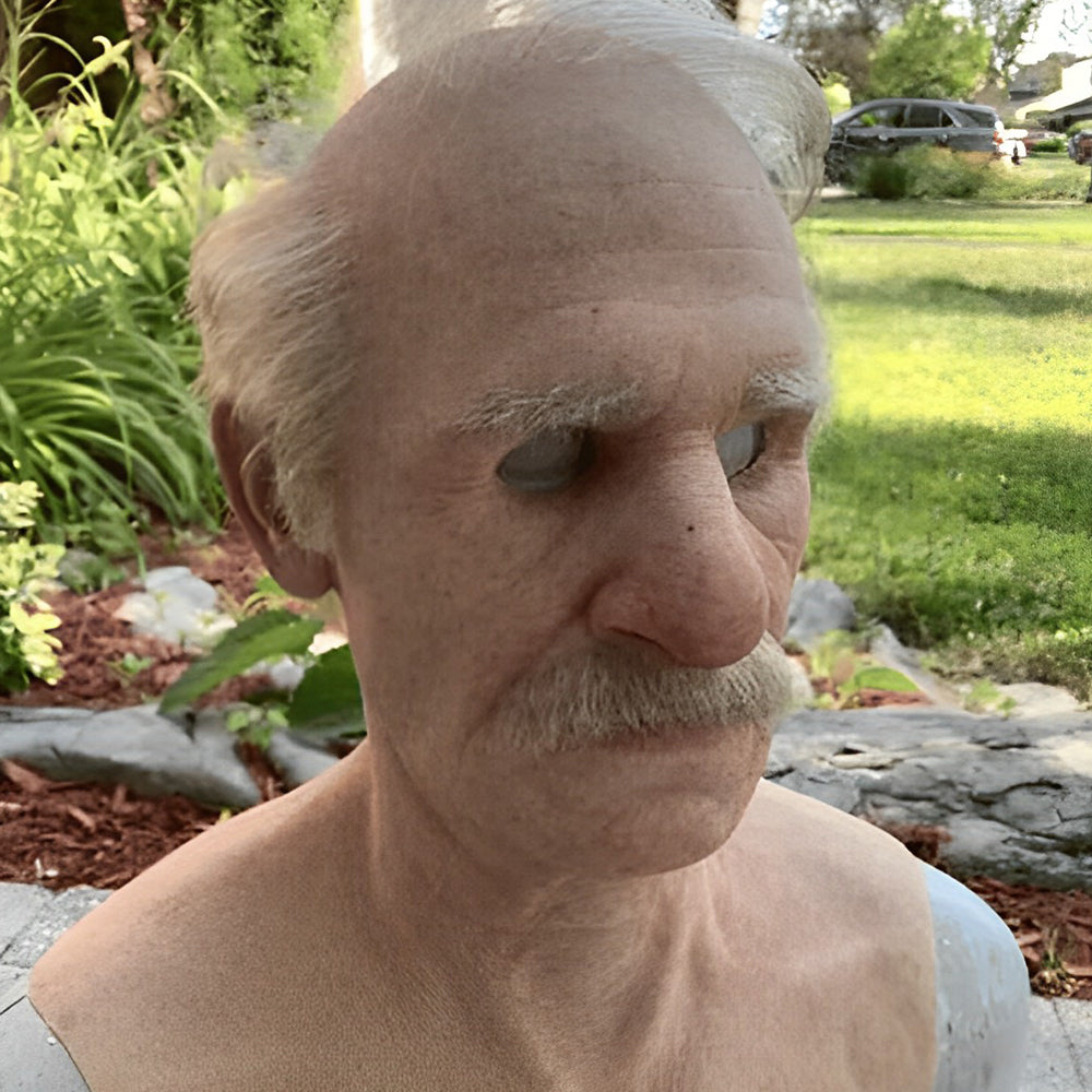 Realistic Latex Character Mask with Movable Mouth, Full Head Halloween & Cosplay Mask for Adults, Old Man, Witch & Santa, 23 Styles