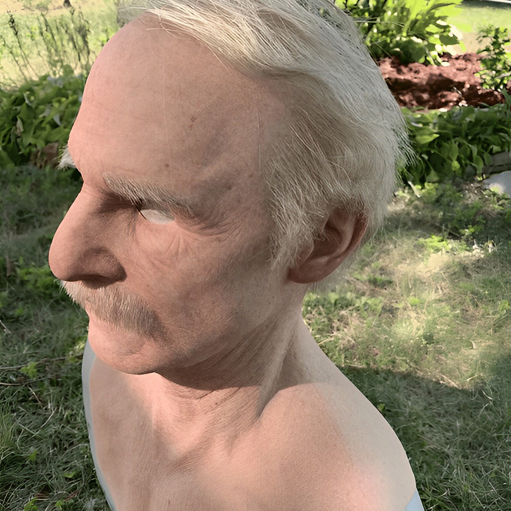 Realistic Latex Character Mask with Movable Mouth, Full Head Halloween & Cosplay Mask for Adults, Old Man, Witch & Santa, 23 Styles