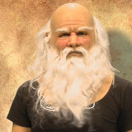 Realistic Latex Character Mask with Movable Mouth, Full Head Halloween & Cosplay Mask for Adults, Old Man, Witch & Santa, 23 Styles