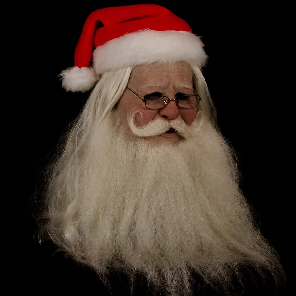 Realistic Latex Character Mask with Movable Mouth, Full Head Halloween & Cosplay Mask for Adults, Old Man, Witch & Santa, 23 Styles