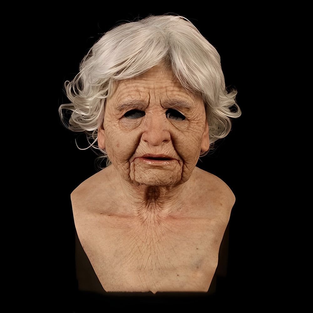 Realistic Latex Character Mask with Movable Mouth, Full Head Halloween & Cosplay Mask for Adults, Old Man, Witch & Santa, 23 Styles