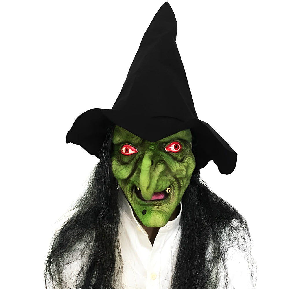 Realistic Latex Character Mask with Movable Mouth, Full Head Halloween & Cosplay Mask for Adults, Old Man, Witch & Santa, 23 Styles