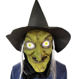 Realistic Latex Character Mask with Movable Mouth, Full Head Halloween & Cosplay Mask for Adults, Old Man, Witch & Santa, 23 Styles