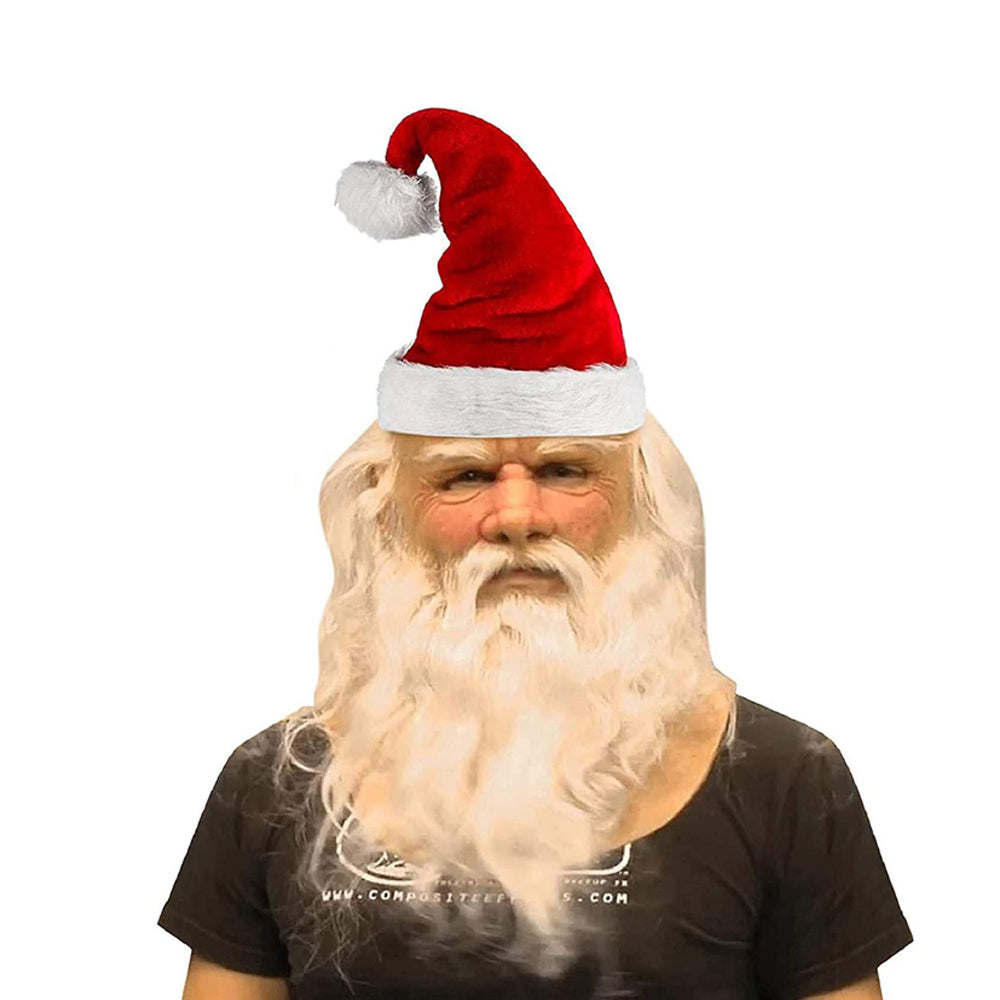Realistic Latex Character Mask with Movable Mouth, Full Head Halloween & Cosplay Mask for Adults, Old Man, Witch & Santa, 23 Styles
