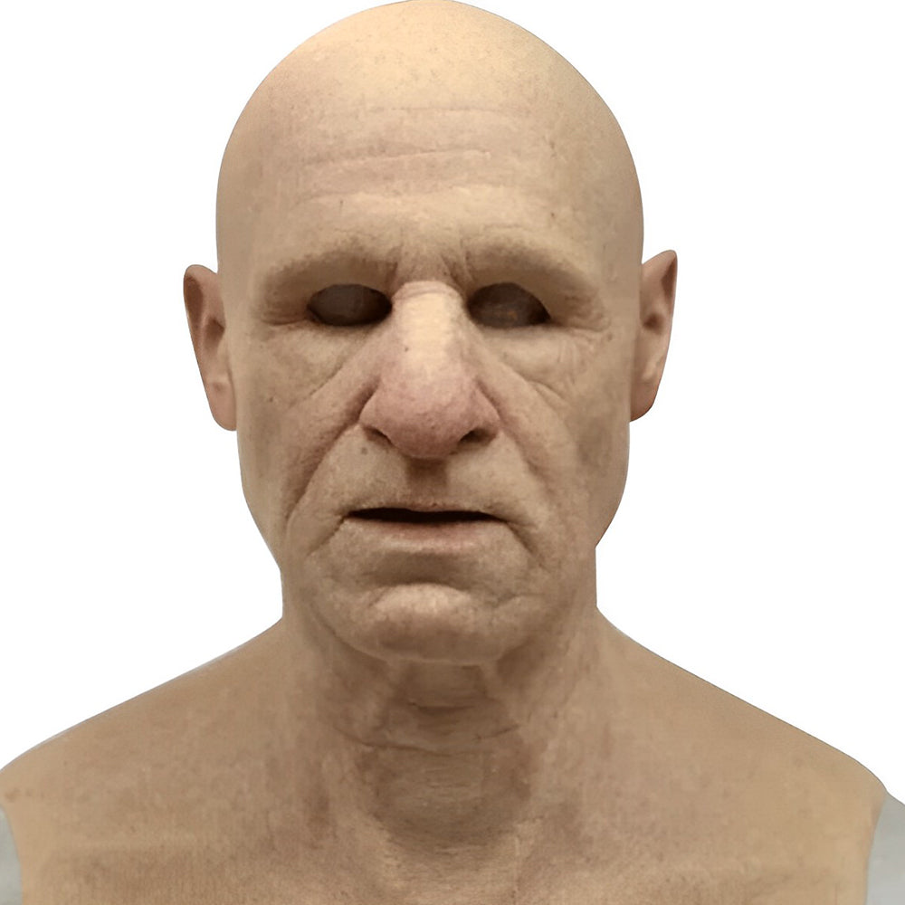 Realistic Latex Character Mask with Movable Mouth, Full Head Halloween & Cosplay Mask for Adults, Old Man, Witch & Santa, 23 Styles
