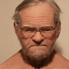 Realistic Latex Character Mask with Movable Mouth, Full Head Halloween & Cosplay Mask for Adults, Old Man, Witch & Santa, 23 Styles