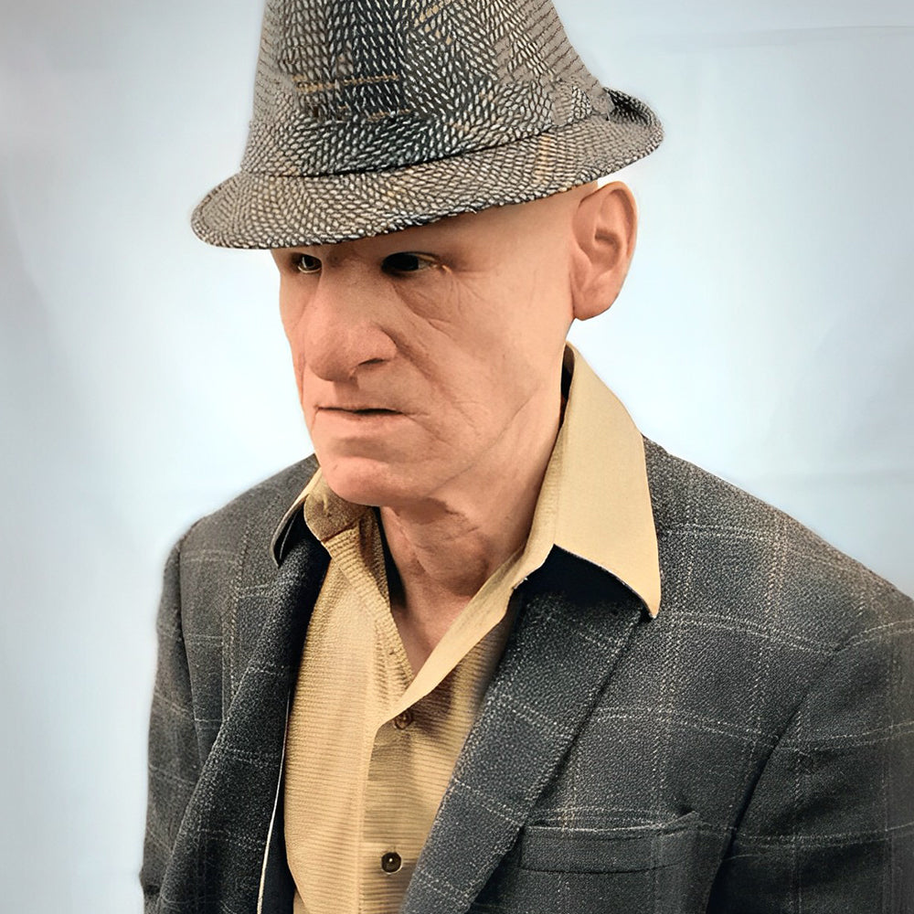 Realistic Latex Character Mask with Movable Mouth, Full Head Halloween & Cosplay Mask for Adults, Old Man, Witch & Santa, 23 Styles