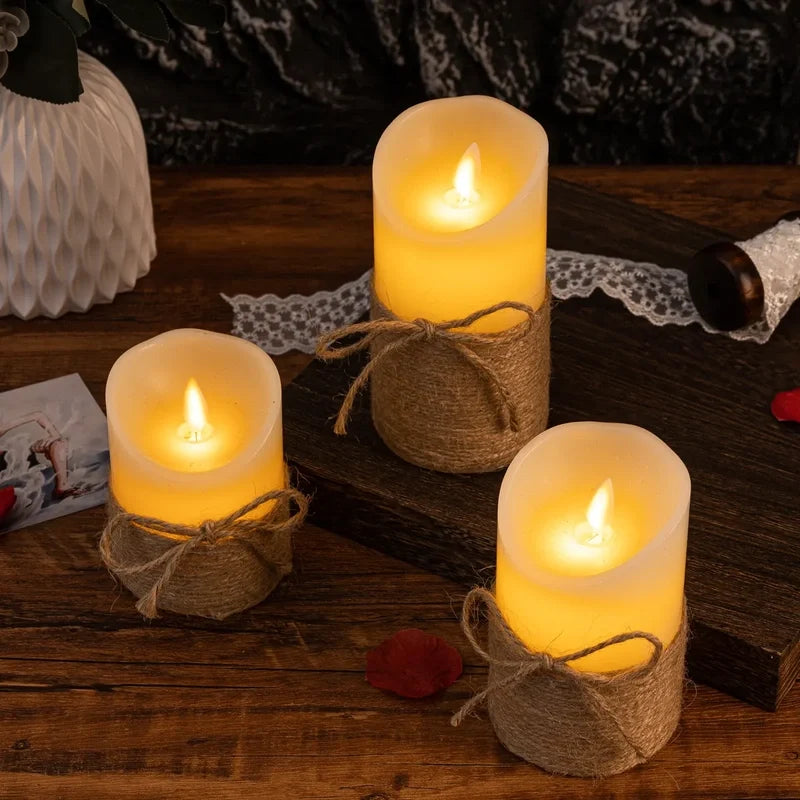 Flameless Candles, Battery Operated LED Pillar Candles, Flicker, 7 Styles