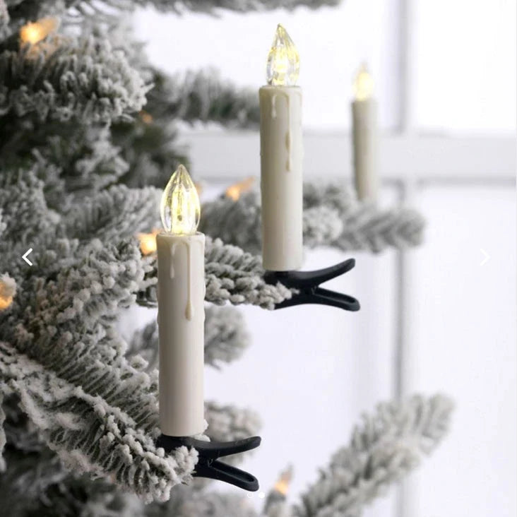 Clip On Christmas Tree Candles, Flameless LED with Remote, 20 to 60 Pack
