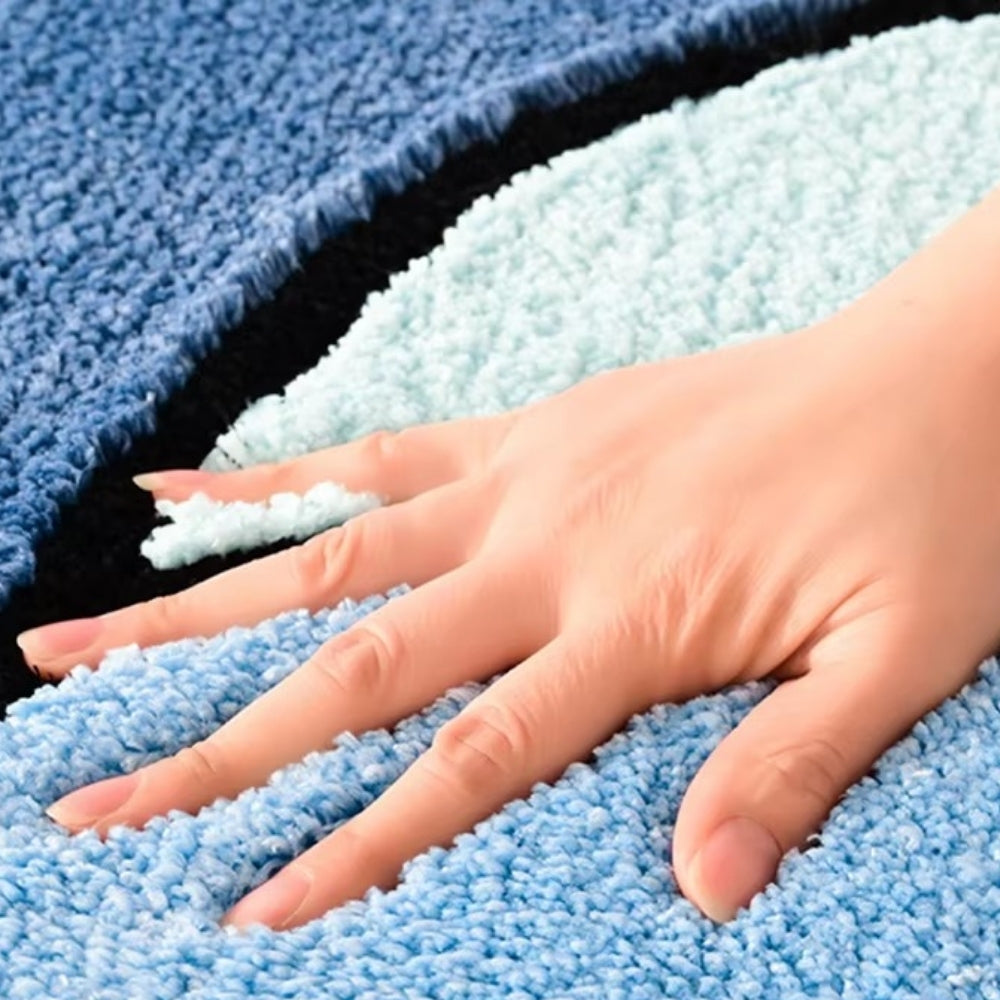 Plush Bath Rug with Carved Wave Texture, Soft Absorbent Bathroom & Shower Mat, Quick Dry Non Slip, 2 Colors, 2 Sizes