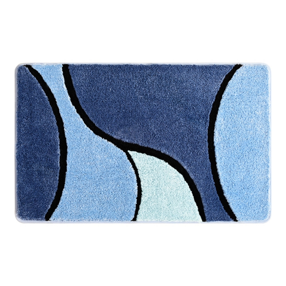 Plush Bath Rug with Carved Wave Texture, Soft Absorbent Bathroom & Shower Mat, Quick Dry Non Slip, 2 Colors, 2 Sizes