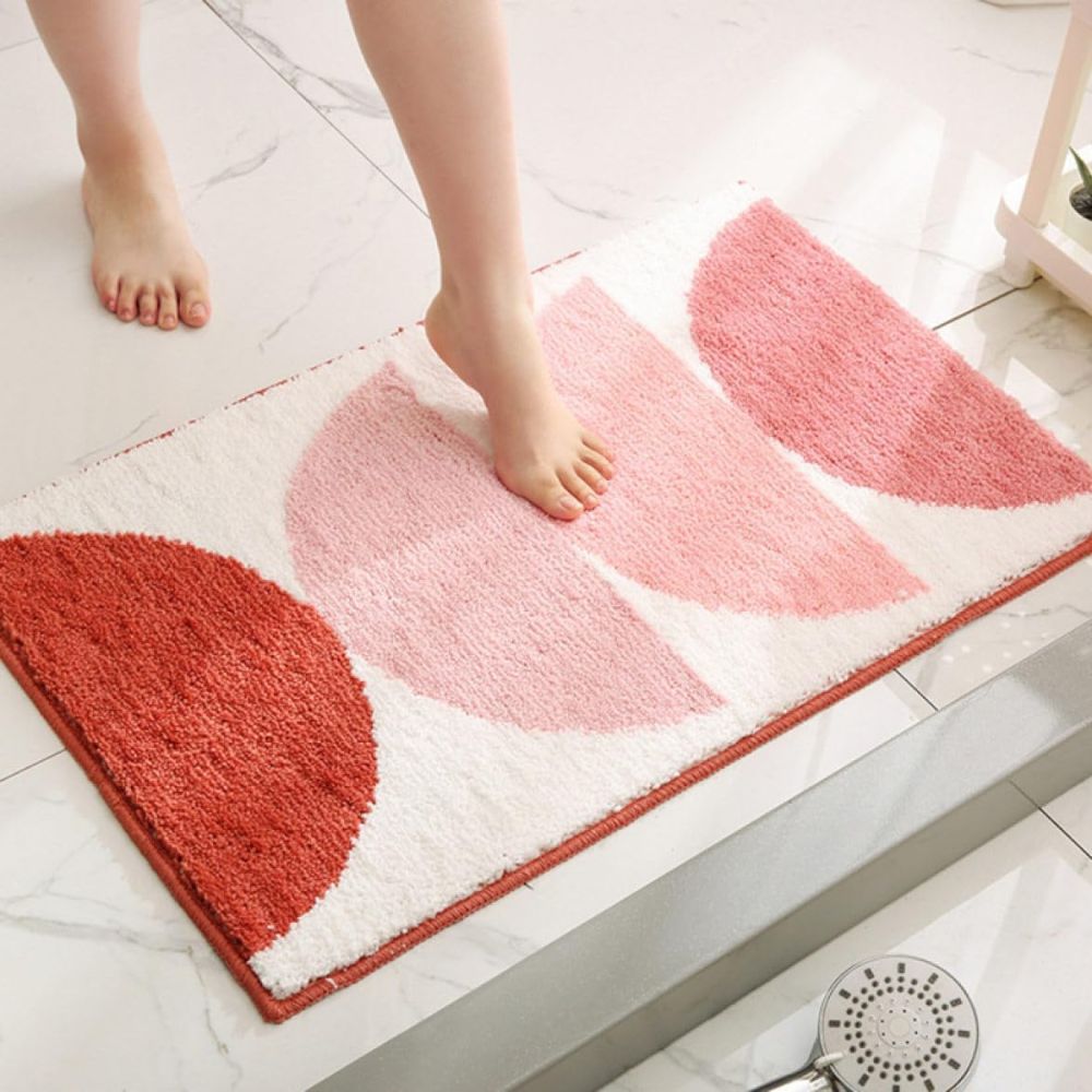 Sunset Gradient Bath Mat in Warm Color, Soft Absorbent Bathroom & Shower Mat, Non Slip, 2 Colors, 3 Sizes