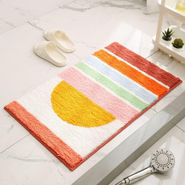 Sunset Gradient Bath Mat in Warm Color, Soft Absorbent Bathroom & Shower Mat, Non Slip, 2 Colors, 3 Sizes