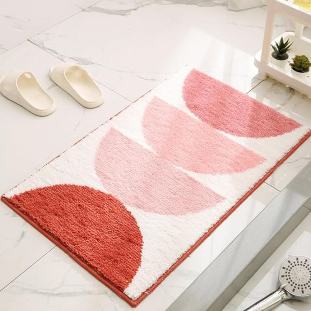 Sunset Gradient Bath Mat in Warm Color, Soft Absorbent Bathroom & Shower Mat, Non Slip, 2 Colors, 3 Sizes
