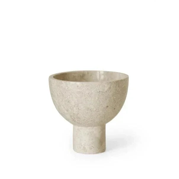 Marble Pedestal Bowl, French Style Compote Dish for Dresser, 5.9-7.1in