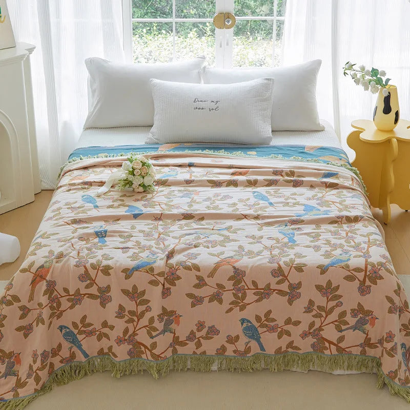 100% Cotton Jacquard Throw Blanket & Bedspread, Double Sided Boho Sofa Cover, Yarn Dyed, Hand Wash, 22 Designs, 3 Sizes