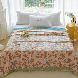 100% Cotton Jacquard Throw Blanket & Bedspread, Double Sided Boho Sofa Cover, Yarn Dyed, Hand Wash, 22 Designs, 3 Sizes