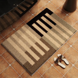 Retro Tile Pattern Bath Mat, Vintage Bathroom & Toilet Mat, Non Slip Absorbent, 6 Colors, 2 Sizes, 16-20in