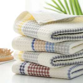 Waffle Weave Cotton Towel, Soft Absorbent Face, Hand & Bath Towel, Pure Cotton, 3 Colors, 3 Sizes
