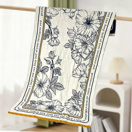 Floral Gauze Bath Towel, Lightweight Soft Absorbent Sauna, Gym & Shower Towel, Quick Dry, 5 Designs