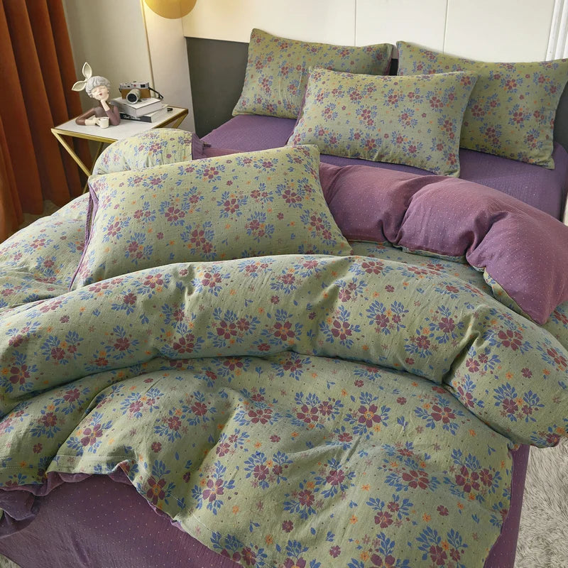 Floral Duvet Cover in 100% Cotton, Printed Botanical Quilt Cover, 200 Thread Count, Cover Only No Pillowcases, 16 Designs, 3 Sizes
